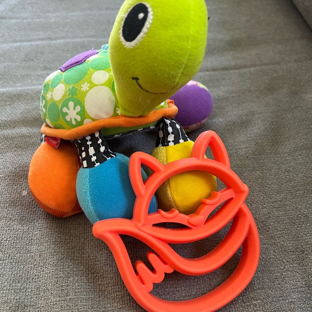 Turtle Rattle Toy and Fox Teether